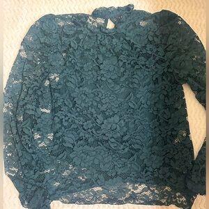 Adiva Teal Lace Blouse